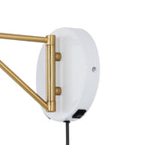 Lynn 15" Swing Arm Modern Midcentury Iron USB Charging Port LED Sconce - JONATHAN Y