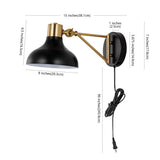 Lynn 15" Swing Arm Modern Midcentury Iron USB Charging Port LED Sconce - JONATHAN Y
