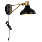 Lynn 15" Swing Arm Modern Midcentury Iron USB Charging Port LED Sconce - JONATHAN Y