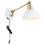Lisa 18" Swing Arm Modern Midcentury Iron USB Charging Port LED Sconce - JONATHAN Y