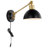 Lisa 18" Swing Arm Modern Midcentury Iron USB Charging Port LED Sconce - JONATHAN Y