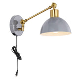 Lisa 18" Swing Arm Modern Midcentury Iron USB Charging Port LED Sconce - JONATHAN Y