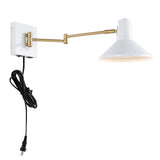 Hygge 16" Swing Arm Modern Midcentury Iron USB Charging Port LED Sconce - JONATHAN Y