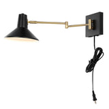 Hygge 16" Swing Arm Modern Midcentury Iron USB Charging Port LED Sconce - JONATHAN Y