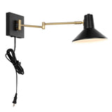 Hygge 16" Swing Arm Modern Midcentury Iron USB Charging Port LED Sconce - JONATHAN Y