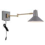 Hygge 16" Swing Arm Modern Midcentury Iron USB Charging Port LED Sconce - JONATHAN Y