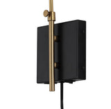 Max 20.5" Swing Arm Modern Midcentury Iron USB Charging Port LED Sconce - JONATHAN Y