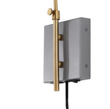 Max 20.5" Swing Arm Modern Midcentury Iron USB Charging Port LED Sconce - JONATHAN Y