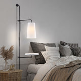 Andre 11.5" Contemporary Industrial Iron Plug-In with Adjustable White Marble Table LED Sconce - JONATHAN Y