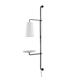 Andre 11.5" Contemporary Industrial Iron Plug-In with Adjustable White Marble Table LED Sconce - JONATHAN Y