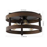 Cooper 16" Farmhouse Industrial Iron LED Flush Mount - JONATHAN Y
