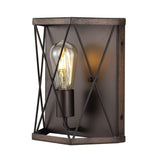 Liam 8.25" Rustic Farmhouse Iron LED Sconce - JONATHAN Y