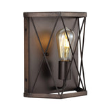 Liam 8.25" Rustic Farmhouse Iron LED Sconce - JONATHAN Y