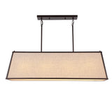 Crosby 42" Minimalist Industrial Trapezoidal Linen Iron Linear LED Pendant - JONATHAN Y