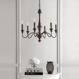 Oakley 25" Midcentury Farmhouse Iron LED Chandelier - JONATHAN Y