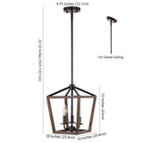 Oria 10" Iron Farmhouse Industrial Lantern LED Pendant - JONATHAN Y