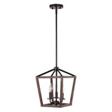 Oria 10" Iron Farmhouse Industrial Lantern LED Pendant - JONATHAN Y