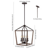 Oria 10" Iron Farmhouse Industrial Lantern LED Pendant - JONATHAN Y