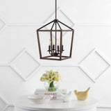 Oria 10" Iron Farmhouse Industrial Lantern LED Pendant - JONATHAN Y