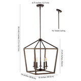 Oria 10" Iron Farmhouse Industrial Lantern LED Pendant