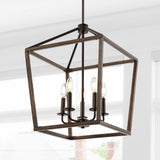Oria 10" Iron Farmhouse Industrial Lantern LED Pendant