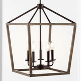 Oria 10" Iron Farmhouse Industrial Lantern LED Pendant - JONATHAN Y