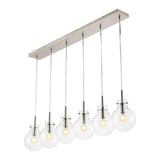 Harlow 40.5" Modern Contemporary Round Glass/Iron LED Linear Pendant - JONATHAN Y
