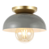 Paulina Classic Industrial Iron LED Flush Mount - JONATHAN Y