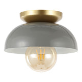 Paulina Classic Industrial Iron LED Flush Mount - JONATHAN Y
