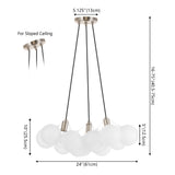 Aubrey 24" 3-Light Mid-Century Glam Frosted Glass Orb LED Chandelier - JONATHAN Y