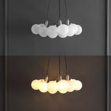 Aubrey 24" 3-Light Mid-Century Glam Frosted Glass Orb LED Chandelier - JONATHAN Y
