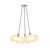 Aubrey 24" 3-Light Mid-Century Glam Frosted Glass Orb LED Chandelier - JONATHAN Y