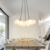Aubrey 24" 3-Light Mid-Century Glam Frosted Glass Orb LED Chandelier - JONATHAN Y