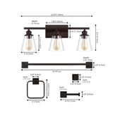 Arlo 22.88" 3-Light Vintage Classic Vanity Light with Bathroom Hardware Accessory Set - JONATHAN Y