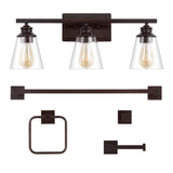 Arlo 22.88" 3-Light Vintage Classic Vanity Light with Bathroom Hardware Accessory Set - JONATHAN Y