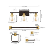 Arlo 22.88" 3-Light Vintage Classic Vanity Light with Bathroom Hardware Accessory Set - JONATHAN Y