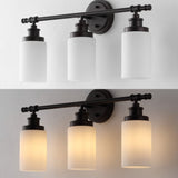 Egan 23.25" 3-Light Classic Cottage Vanity Light with Frosted Glass Shades and Bathroom Hardware Accessory Set - JONATHAN Y
