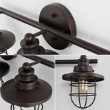 Ellis 24" 3-Light Industrial Farmhouse Vanity Light with Bathroom Hardware Accessory Set - JONATHAN Y