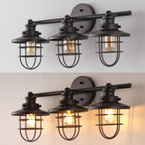 Ellis 24" 3-Light Industrial Farmhouse Vanity Light with Bathroom Hardware Accessory Set - JONATHAN Y