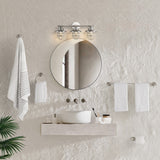 Ellis 24" 3-Light Industrial Farmhouse Vanity Light with Bathroom Hardware Accessory Set - JONATHAN Y