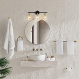 Hollis 23.75" 3-Light Traditional Farmhouse Vanity Light with Bathroom Hardware Accessory Set - JONATHAN Y
