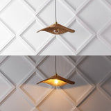 Miko 24.5" Modern Coastal Organic Curve Rattan LED Pendant