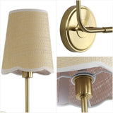 Lila Traditional Coastal Scalloped Fabric Shade/Metal LED Vanity Light