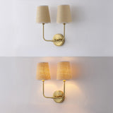 Lila Traditional Coastal Scalloped Fabric Shade/Metal LED Vanity Light