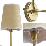 Lila Traditional Coastal Scalloped Fabric Shade/Metal LED Vanity Light