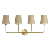 Lila Traditional Coastal Scalloped Fabric Shade/Metal LED Vanity Light