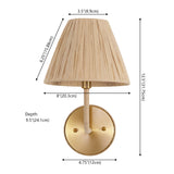 Malaya Bohemian Coastal Metal Pleated Paper Shade LED Vanity Light