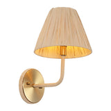 Malaya Bohemian Coastal Metal Pleated Paper Shade LED Vanity Light