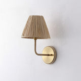 Malaya Bohemian Coastal Metal Pleated Paper Shade LED Vanity Light