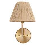 Malaya Bohemian Coastal Metal Pleated Paper Shade LED Vanity Light